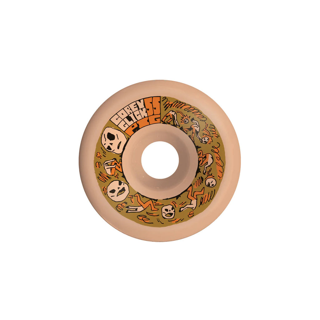 Pig Skateboard Wheels 55mm Corey Glick Heads Conical 99A Tan