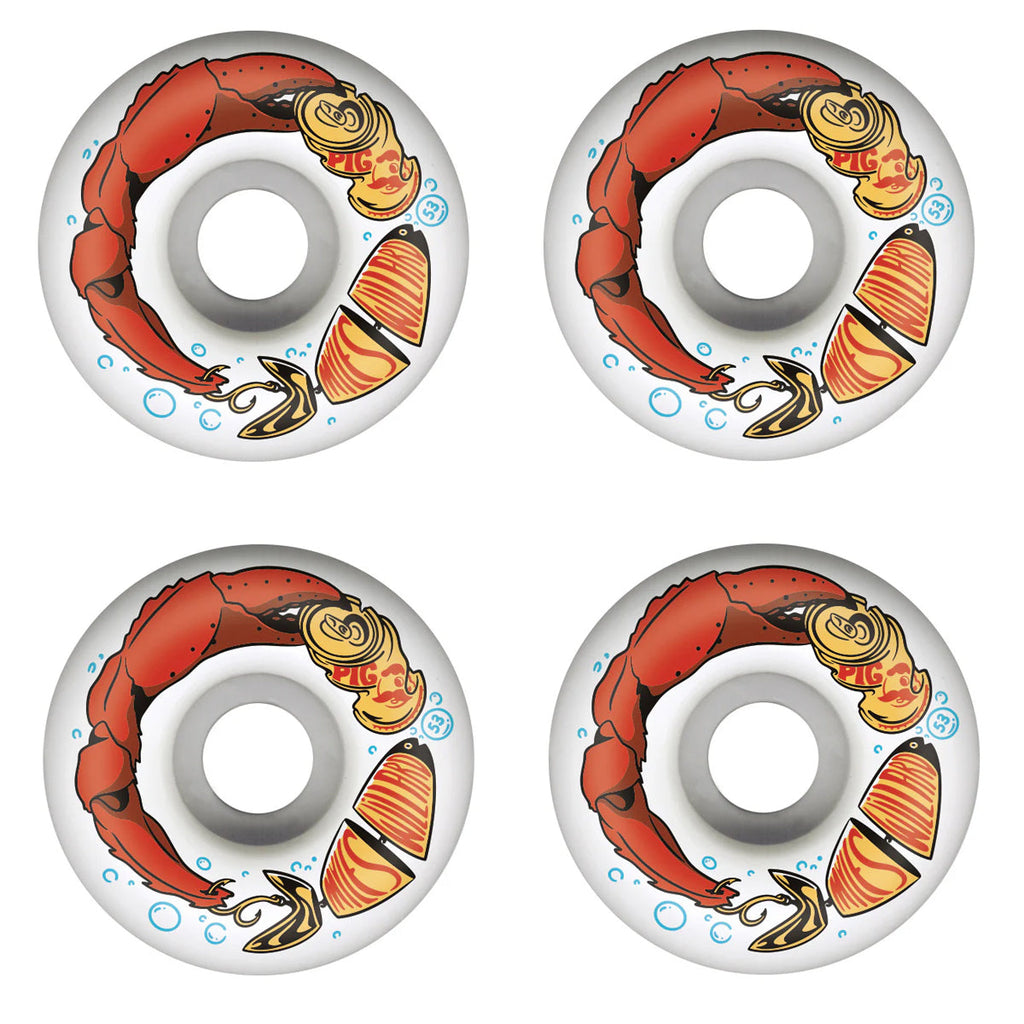 Pig Skateboard Wheels 53mm Myles Willard Claw Classic 99A White