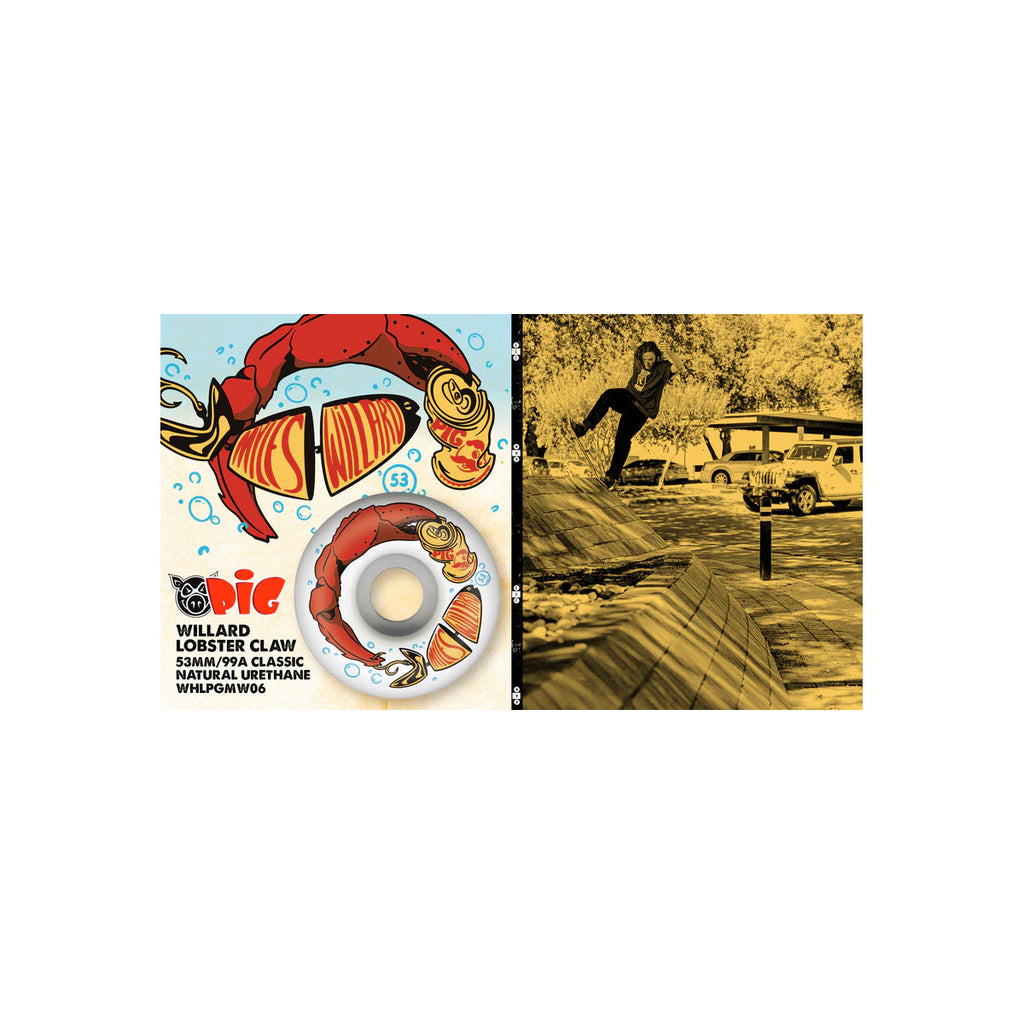 Pig Skateboard Wheels 53mm Myles Willard Claw Classic 99A White