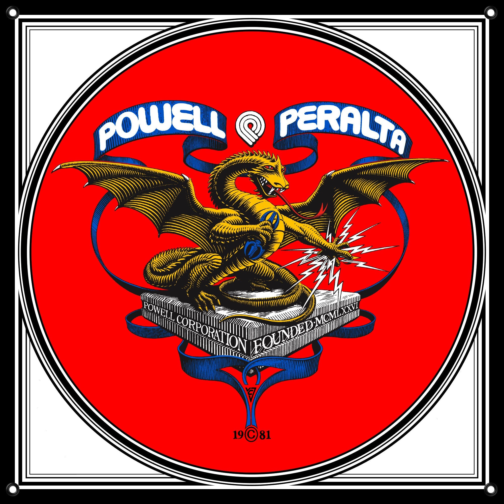 Powell Peralta Skateboard Shop Banner - Banner Dragon - Vinyl 20" x 20"