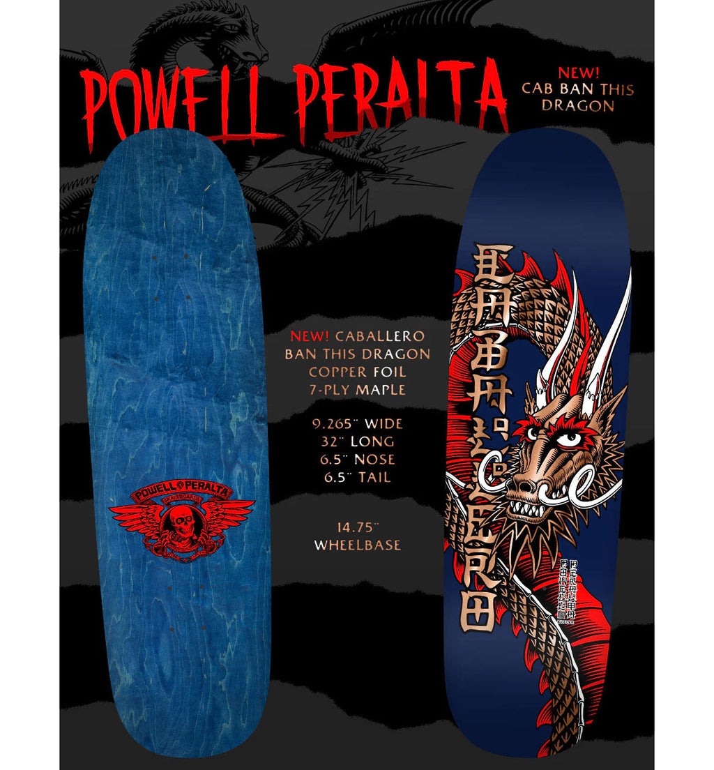 Powell Peralta Skateboard Complete Caballero Ban This Navy/Copper Foil Old School Reissue