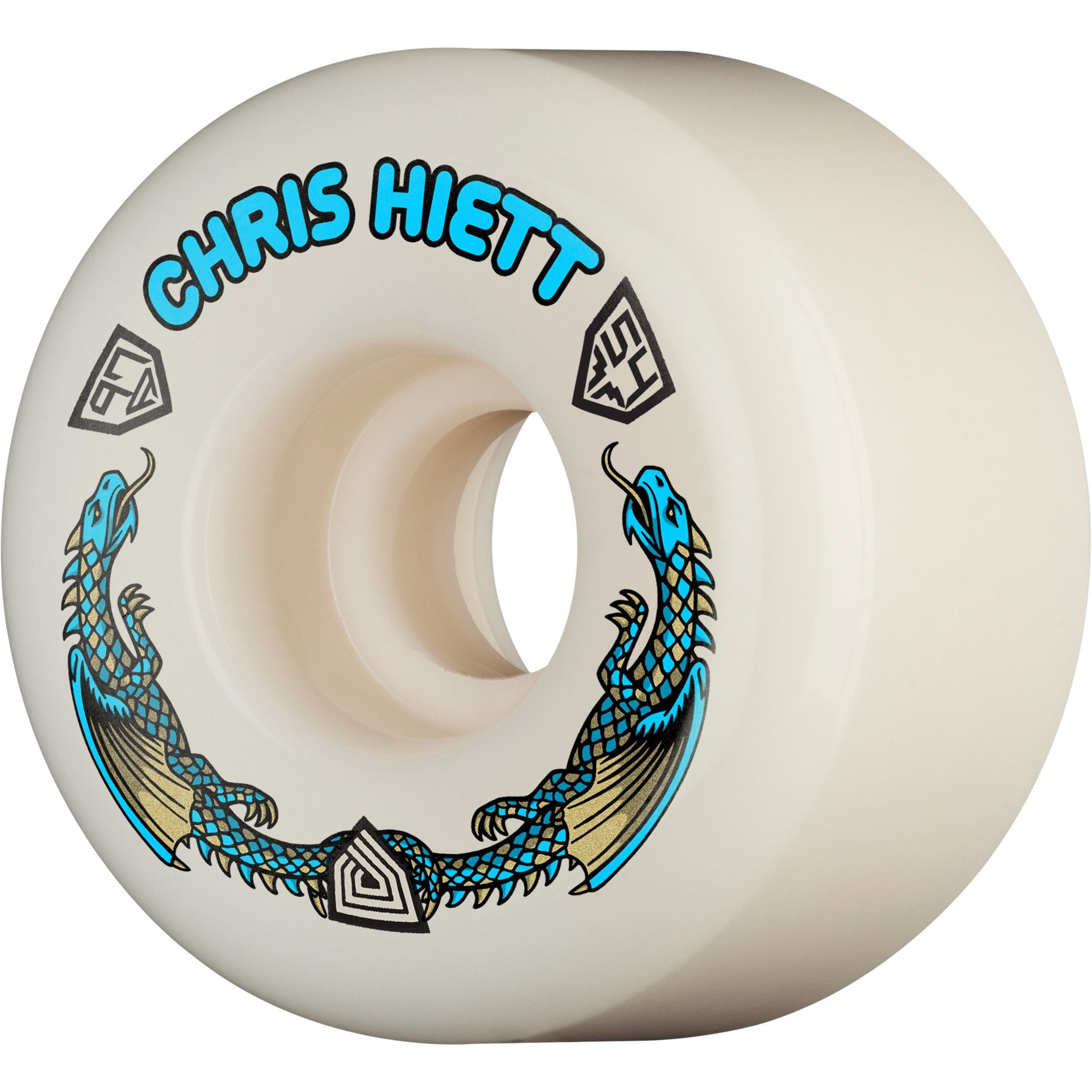 Powell Peralta Skateboard Wheels 54mm Chris Hiett Dragon Formula 97A V7 Symmetrical Off White