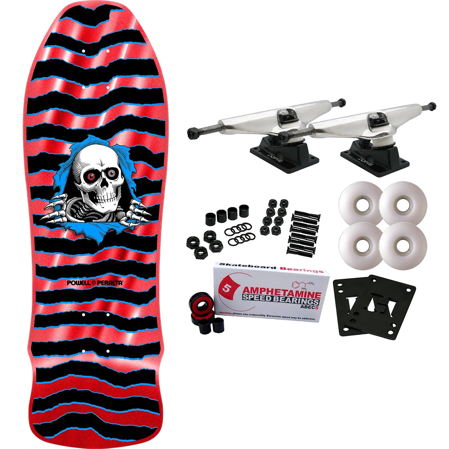 Powell Peralta Skateboard Complete Geegah Ripper Red Foil Old School Reissue