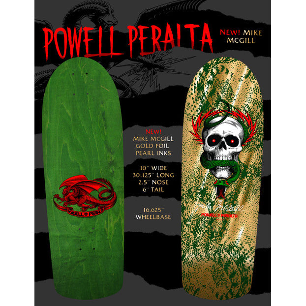 Powell Peralta Skateboard McGill Skull and Snake Green/Gold Foil / Independent/ Rat Bones White