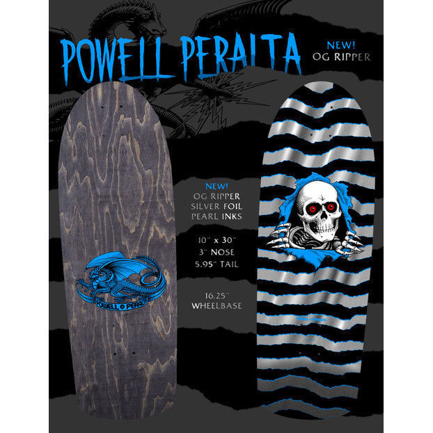 Powell Peralta Skateboard OG Ripper Silver Foil / Independent/ Rat Bones White