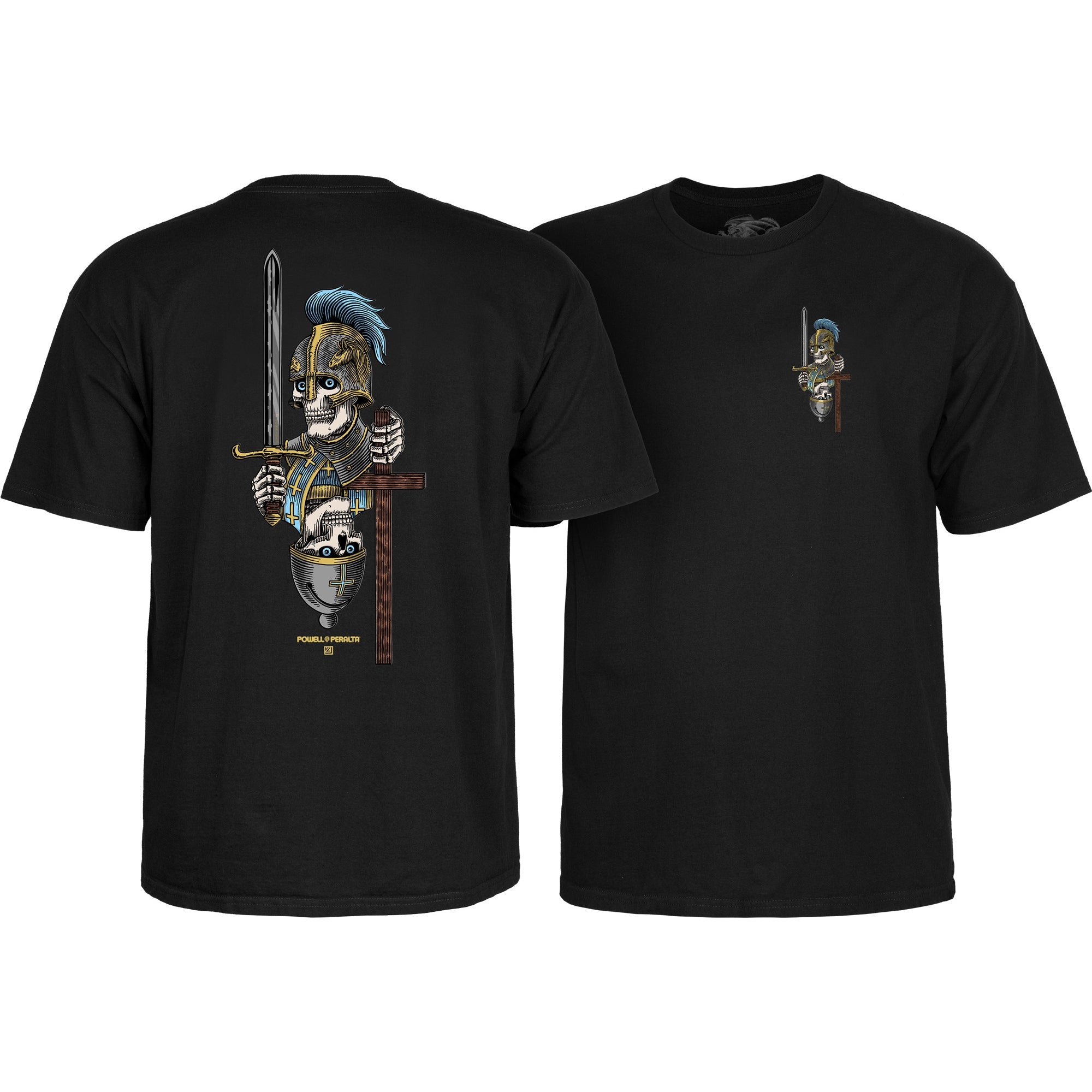 Powell Peralta Skateboard Shirt Dan Corrigan Chess Skulls Black
