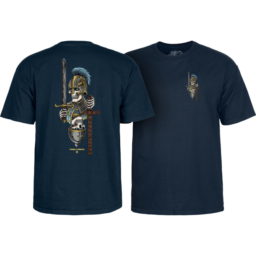 Powell Peralta Skateboard Shirt Dan Corrigan Chess Skulls Navy
