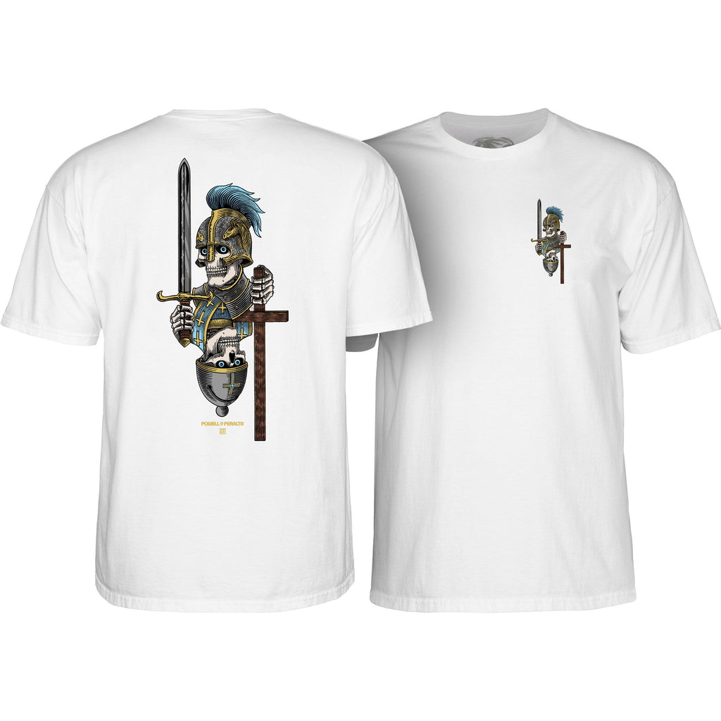 Powell Peralta Skateboard Shirt Dan Corrigan Chess Skulls White