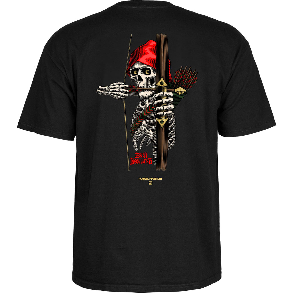 Powell Peralta Skateboard Shirt Zach Doelling Archer Black