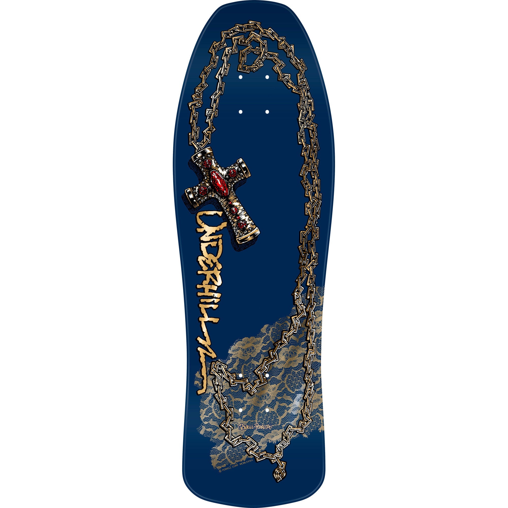 Powell Peralta Skateboard Ray Underhill Cross Navy/Gold Foil / Independent/ Rat Bones Black