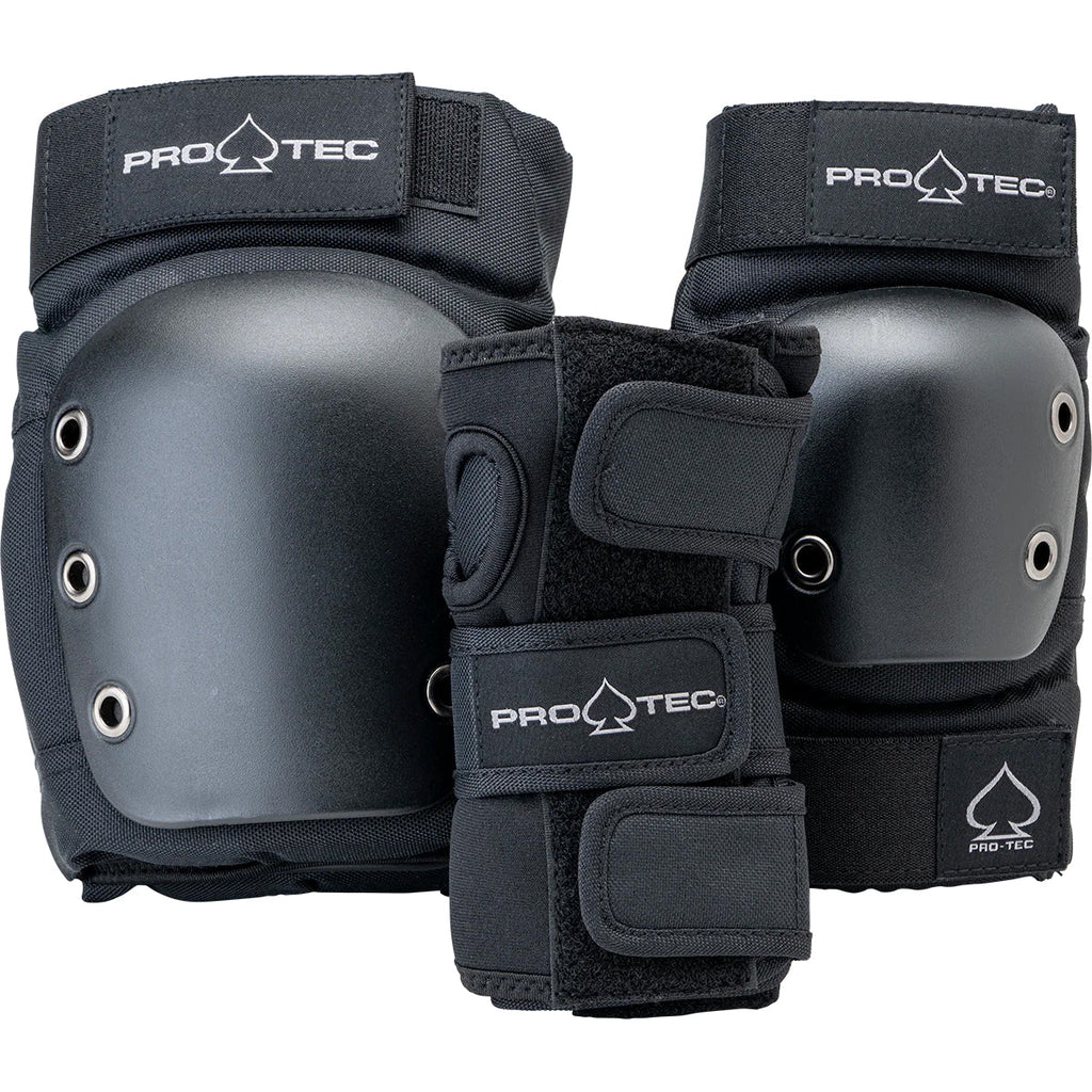 Pro Tec Skateboard Pads 3-Pack Street Pad Set Junior - Choose Size and Color
