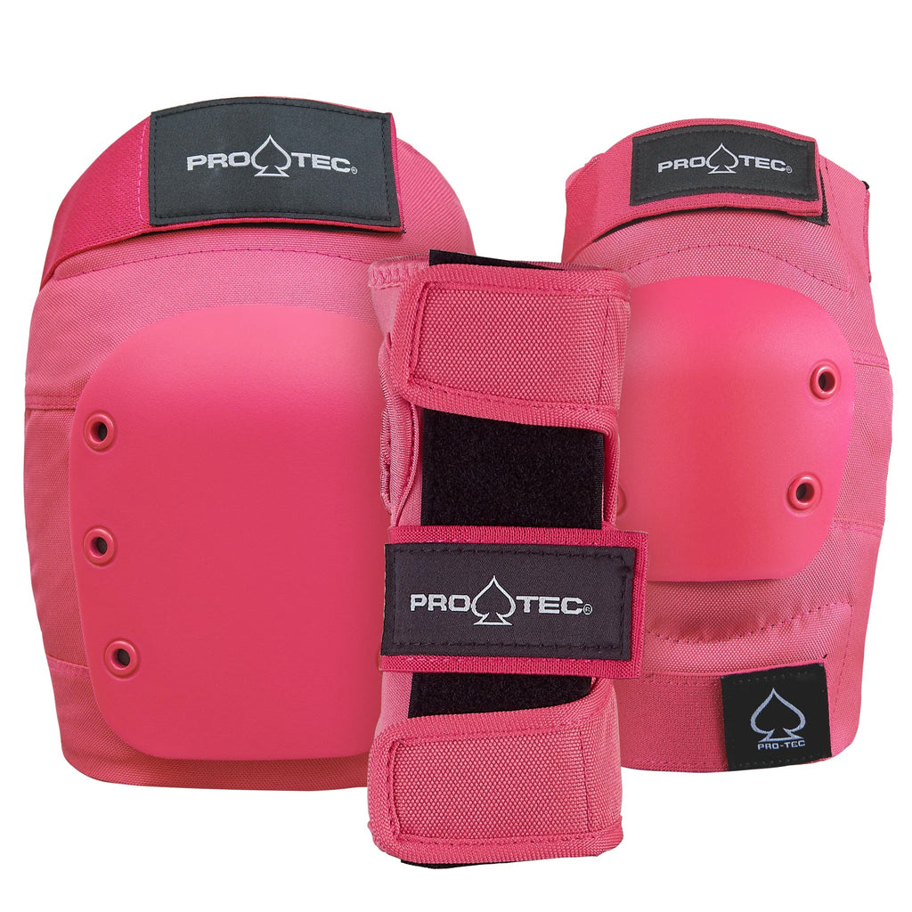 Pro Tec Skateboard Pads 3-Pack Street Pad Set Adult - Choose Size and Color