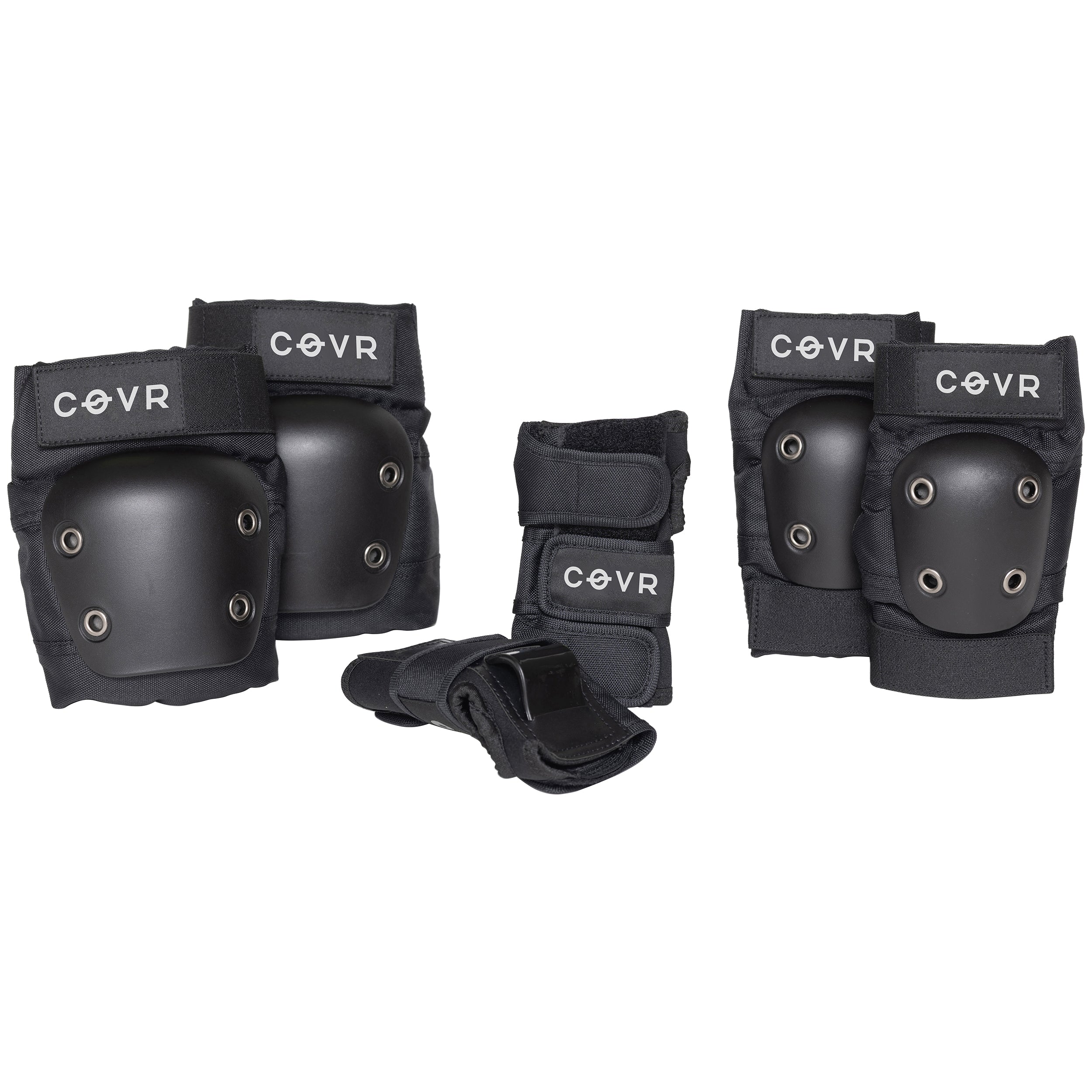 Push Skateboarding Covr Youth Junior Pad Set Black M/L