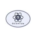 Quantum Bearings Sticker Brand Name Atom Oval Grey 4" x 3"