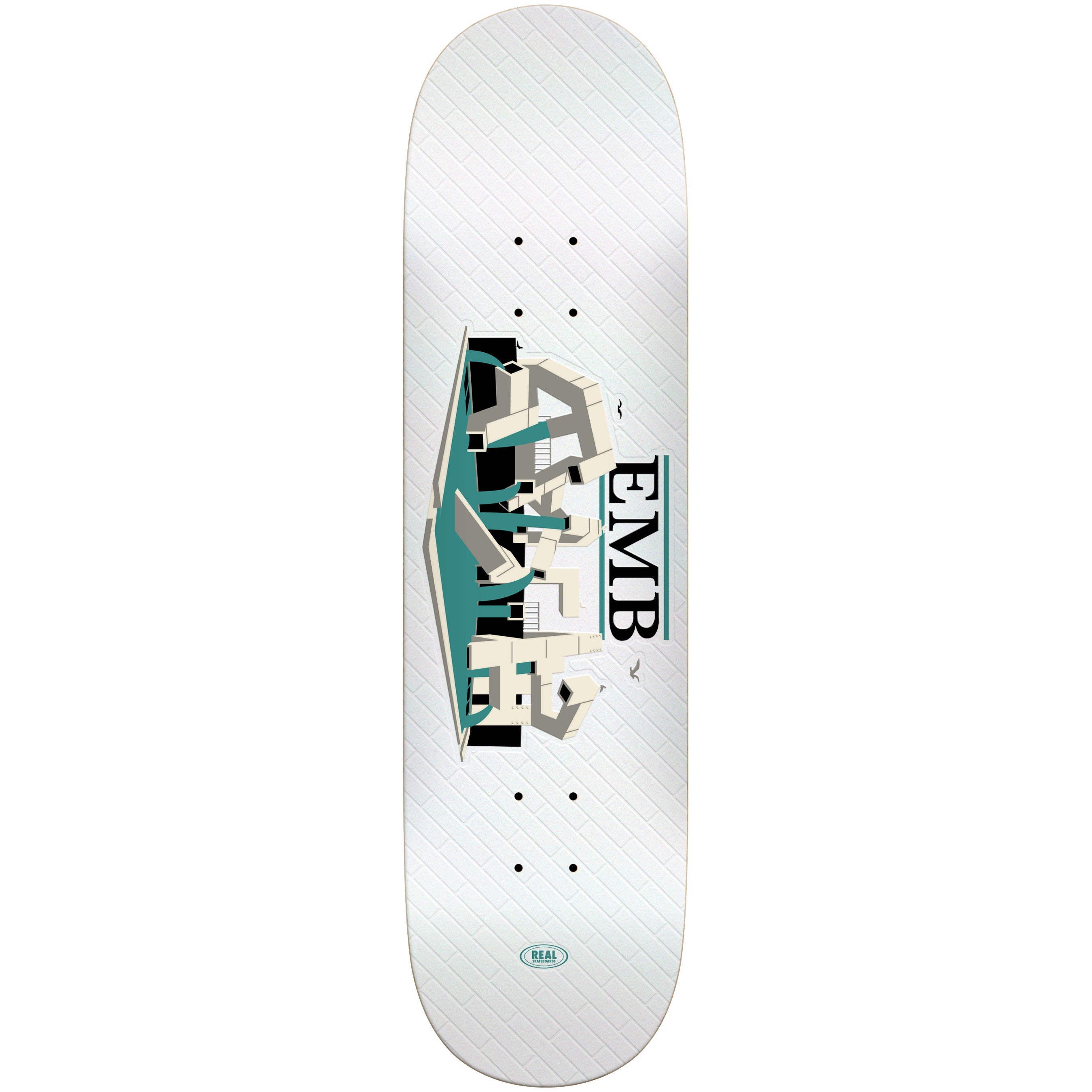 Real Skateboard Deck EMB White 8.5" x 31.85"