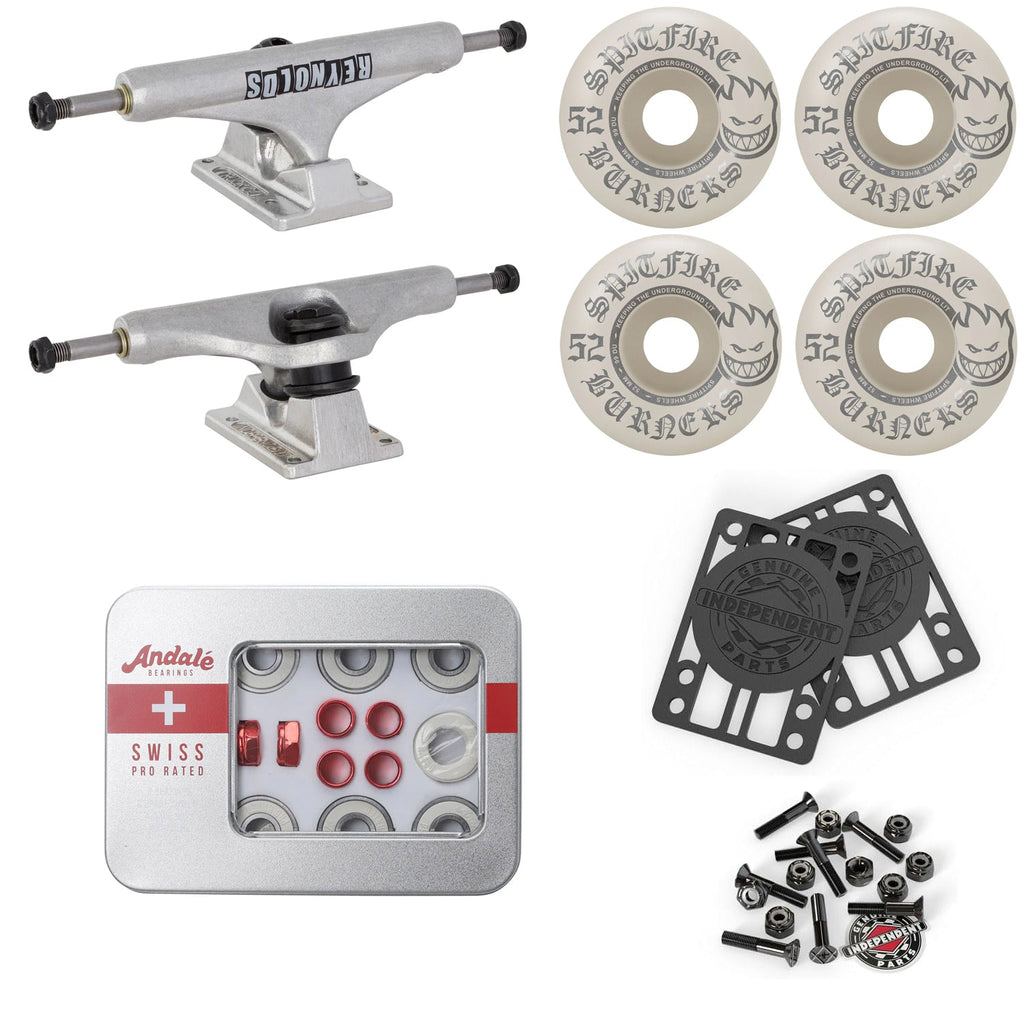 Upgrade Your Skateboard Premium Parts Package - Independent Trucks, Sptifire Wheels, Andale Swiss Bearings