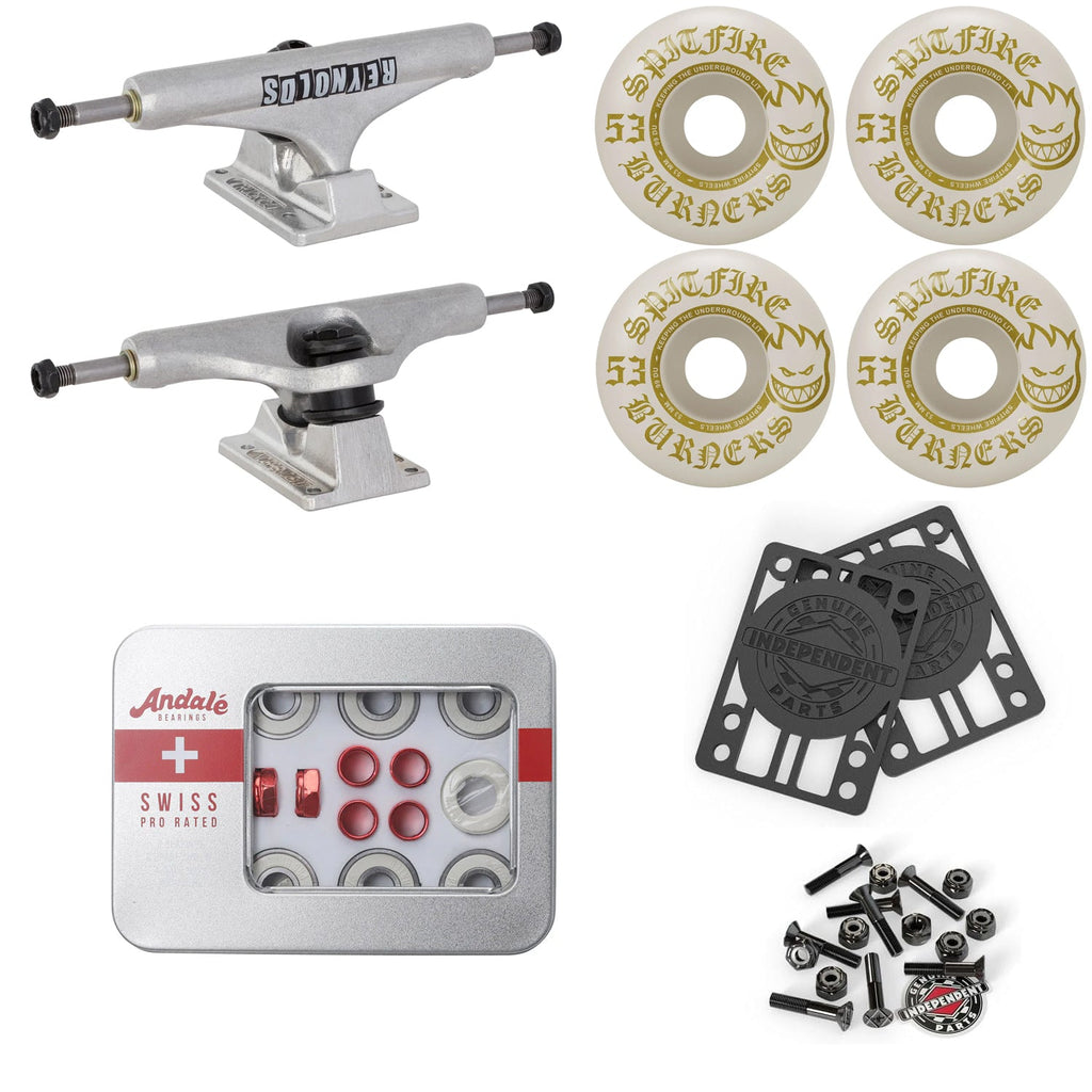 Upgrade Your Skateboard Premium Parts Package - Independent Trucks, Sptifire Wheels, Andale Swiss Bearings
