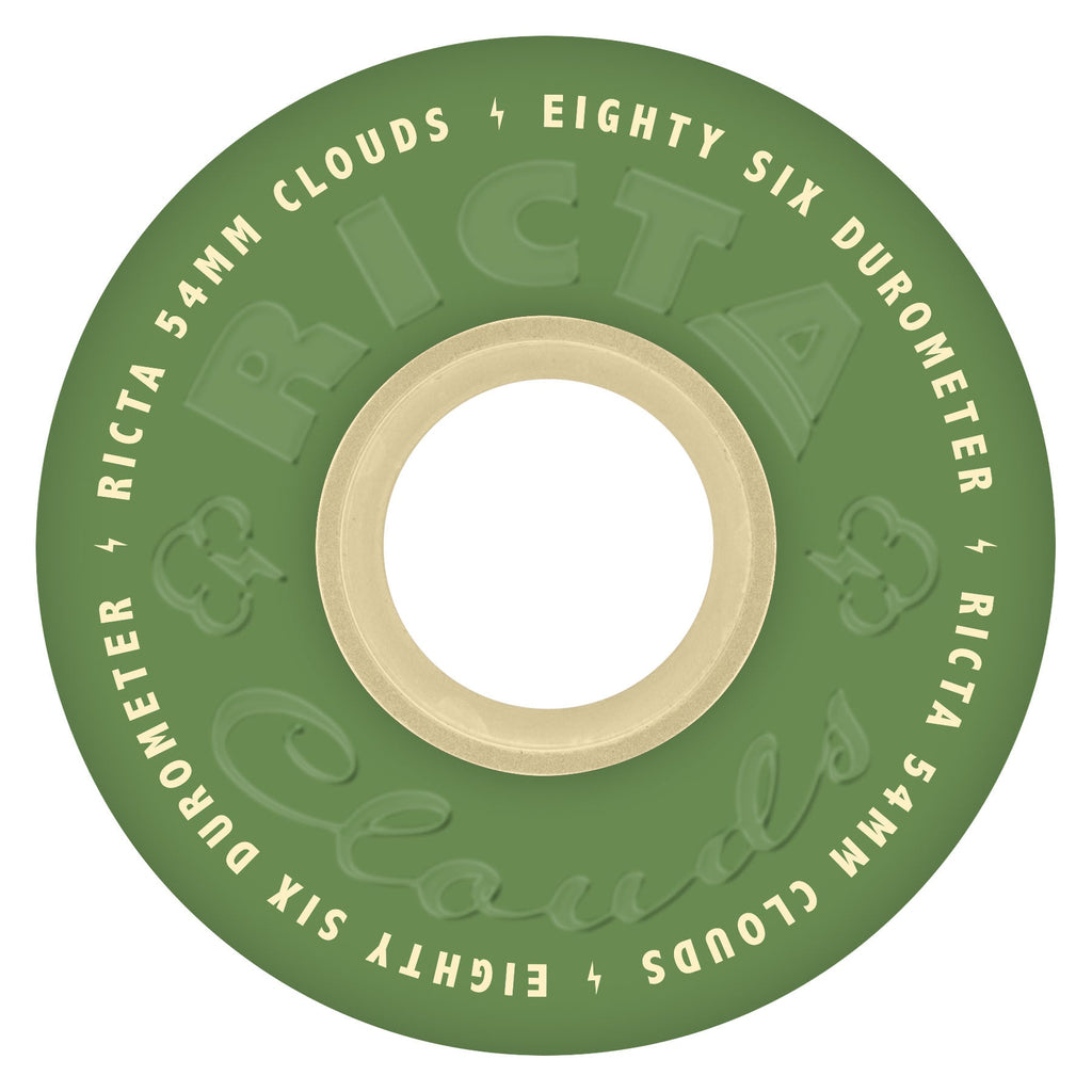 Ricta Skateboard Wheels 54mm Clouds 86A Green