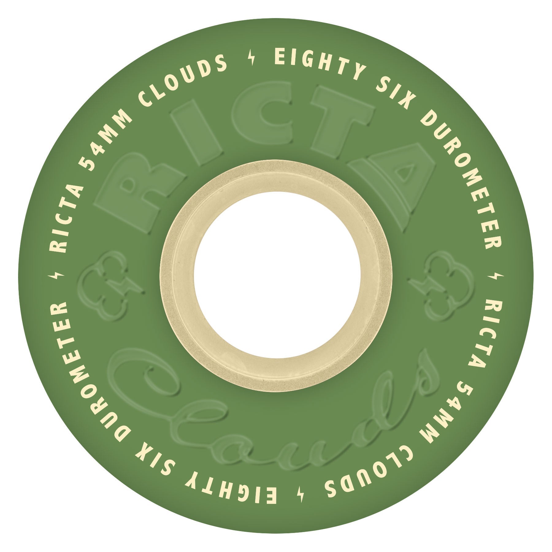 Ricta Skateboard Wheels 54mm Clouds 86A Green