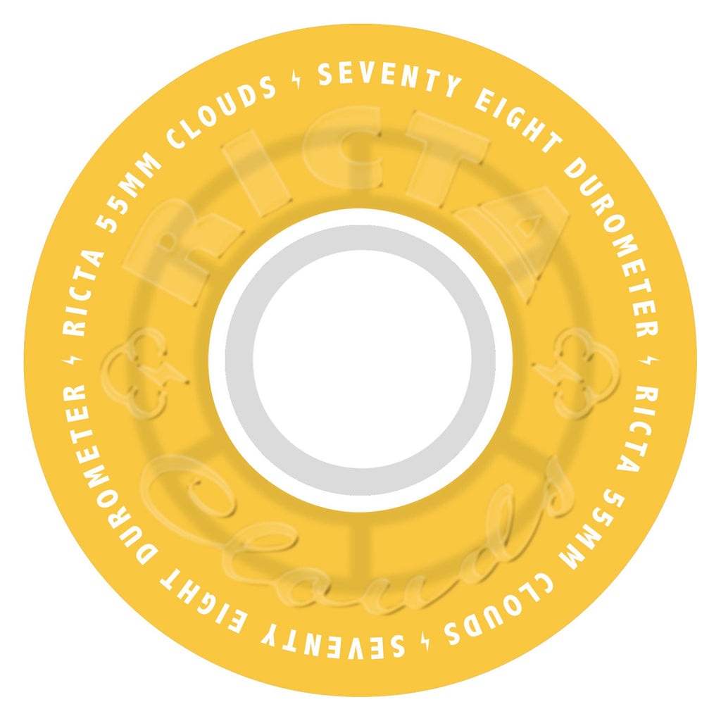 Ricta Skateboard Wheels 55mm Clouds 78A Transparent Citrus