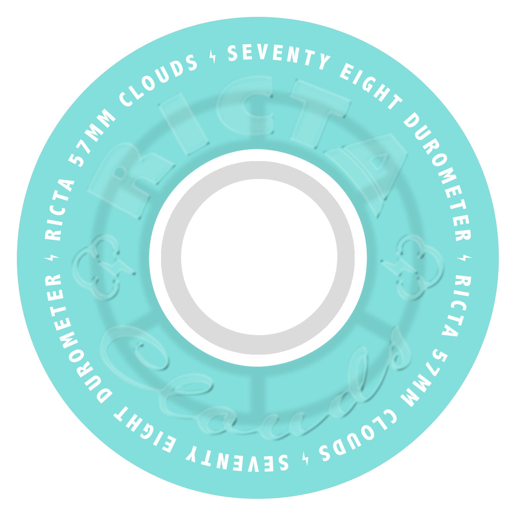 Ricta Skateboard Wheels 57mm Clouds 78A Transparent Aqua