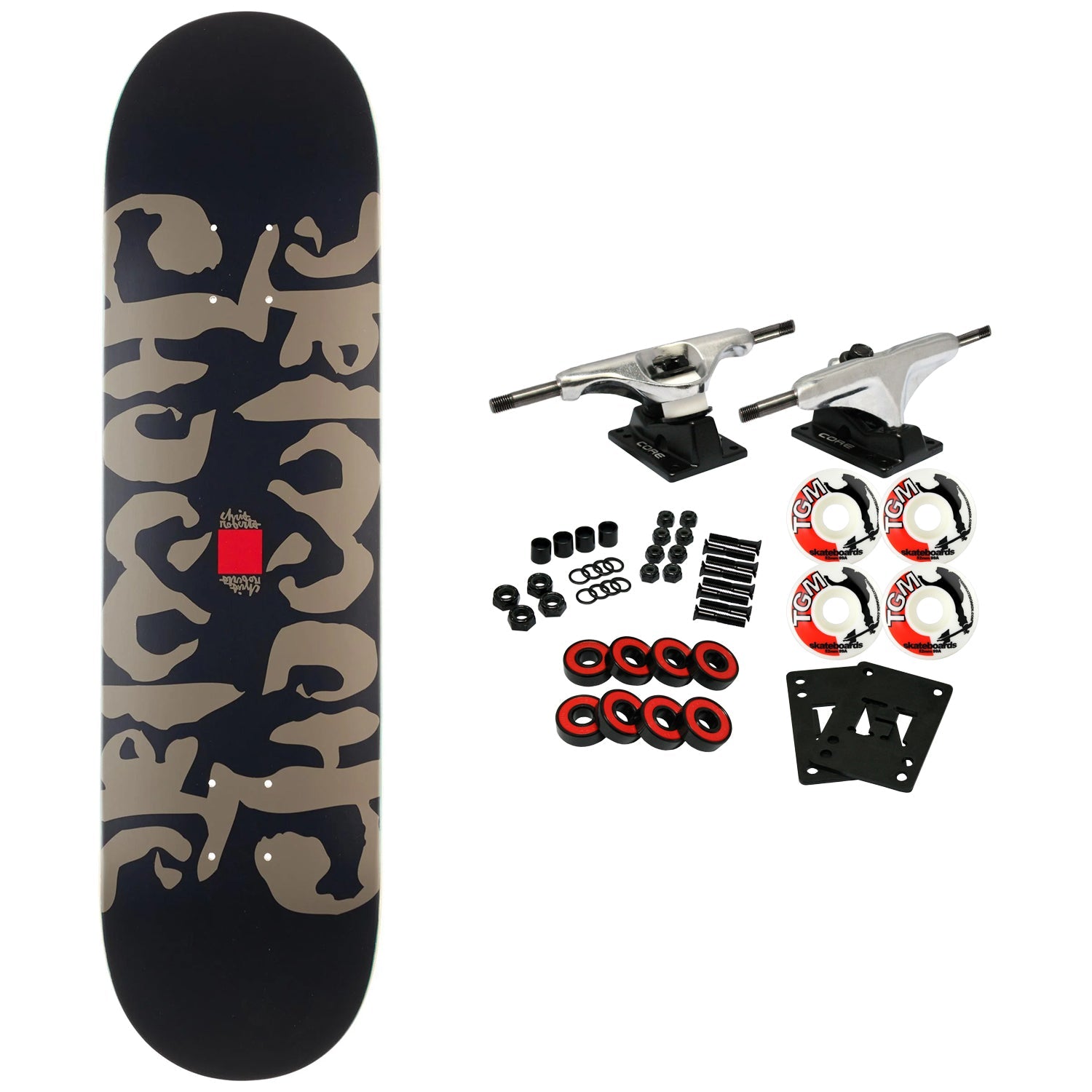 Chocolate Skateboard Complete Chris Roberts Ink Blot Twin Navy 8.25" x 31.875"