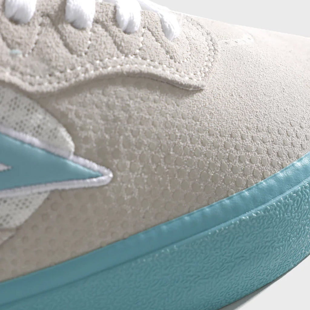 Lakai Skateboard Shoes Essex Elite White Suede Aqua