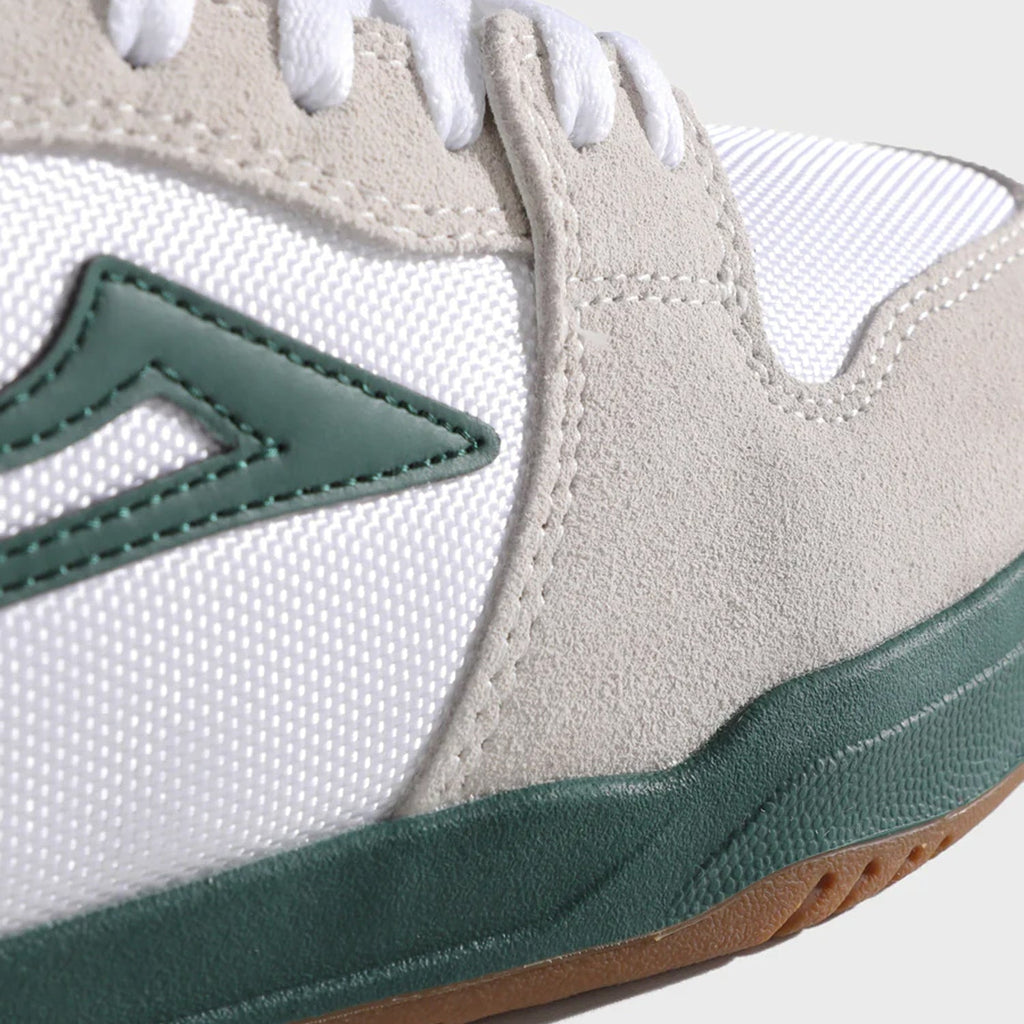 Lakai Skateboard Shoes Telford Low Elite White Suede Cordura Spruce