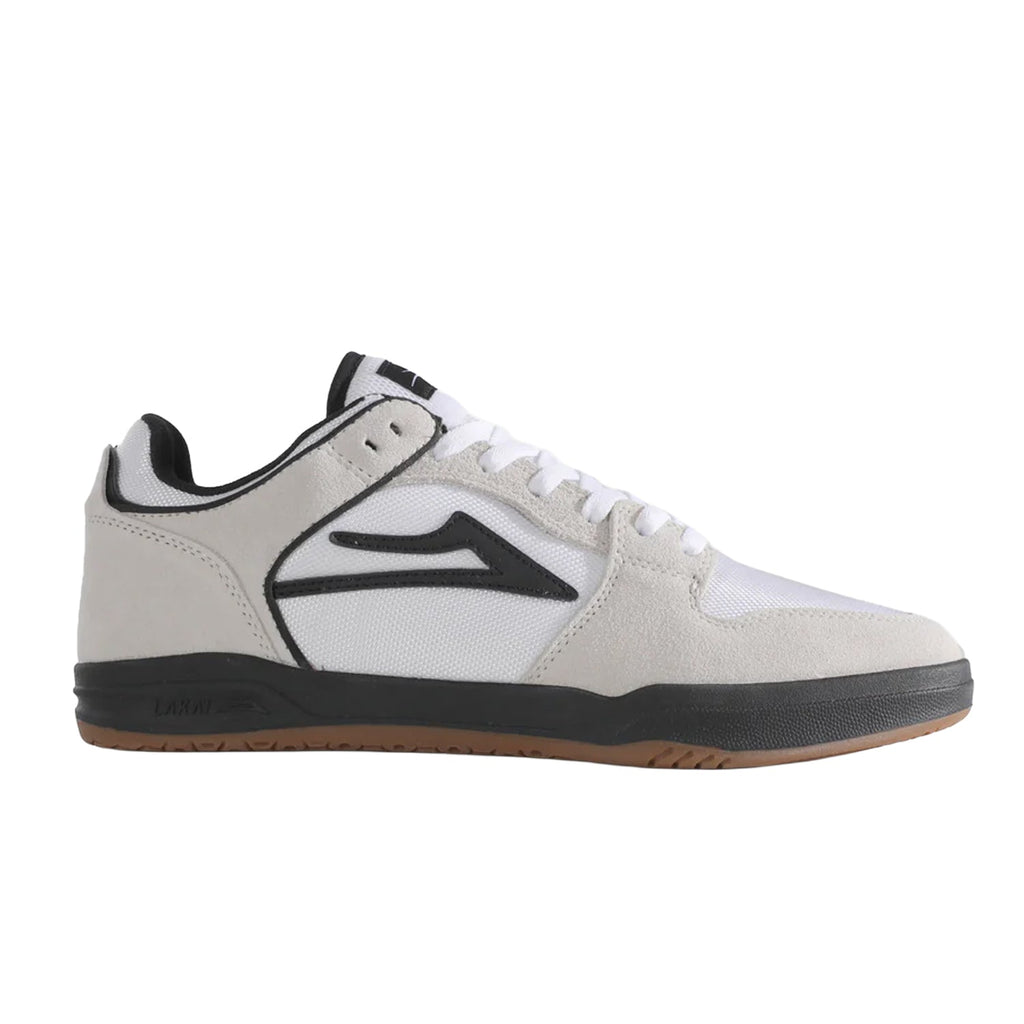 Lakai Skateboard Shoes Telford Low White Suede Cordura Black
