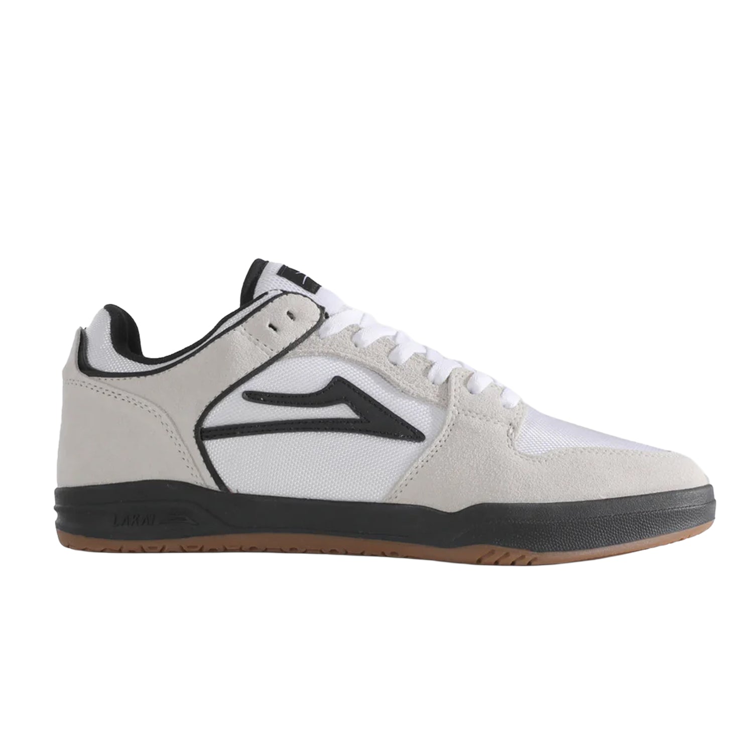 Lakai Skateboard Shoes Telford Low White Suede Cordura Black