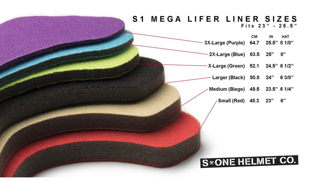 S-One Skateboard Helmet Mega Lifer + 2 Sizing Liners - Choose Size/Color