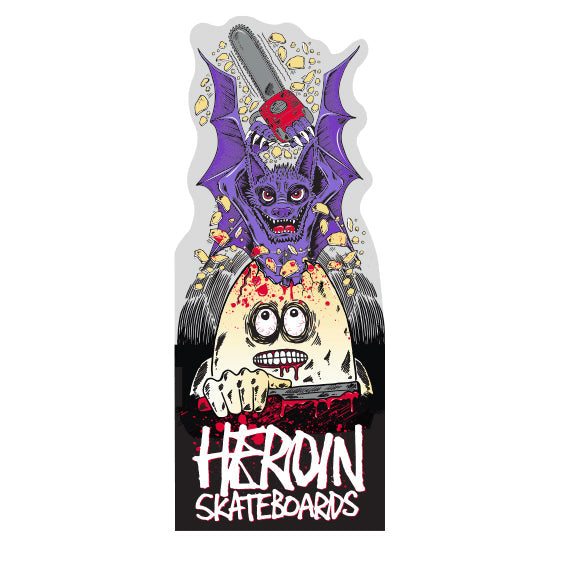 Heroin Skateboards Sticker Villani Gues 2.5" x 6"