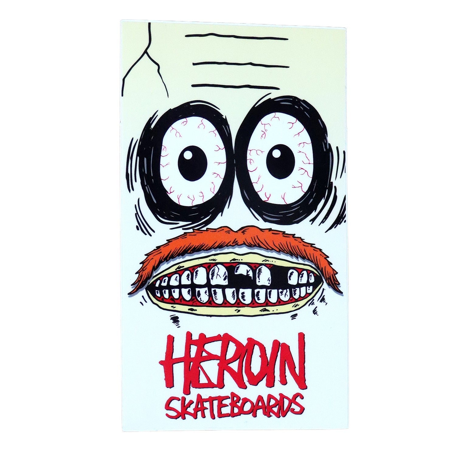 Heroin Skateboard Sticker Bloodshot Egg 3" x 5.75"