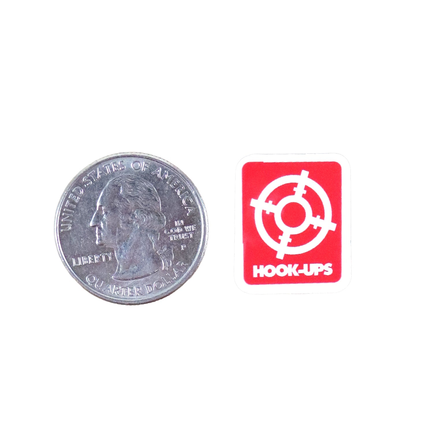 Hook Ups Skateboards Sticker - Mini Size - Logo Target .75" x .875"