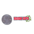 Hook Ups Skateboards Sticker - Mini Size - Logo Target Text 1.875" x .625"