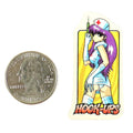 Hook Ups Skateboards Sticker - Mini Size - Nurse Cherry 1" x 1.875"
