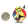 Hook Ups Skateboards Sticker - Mini Size - Devil Cat Girl 1.625" x 2.125"