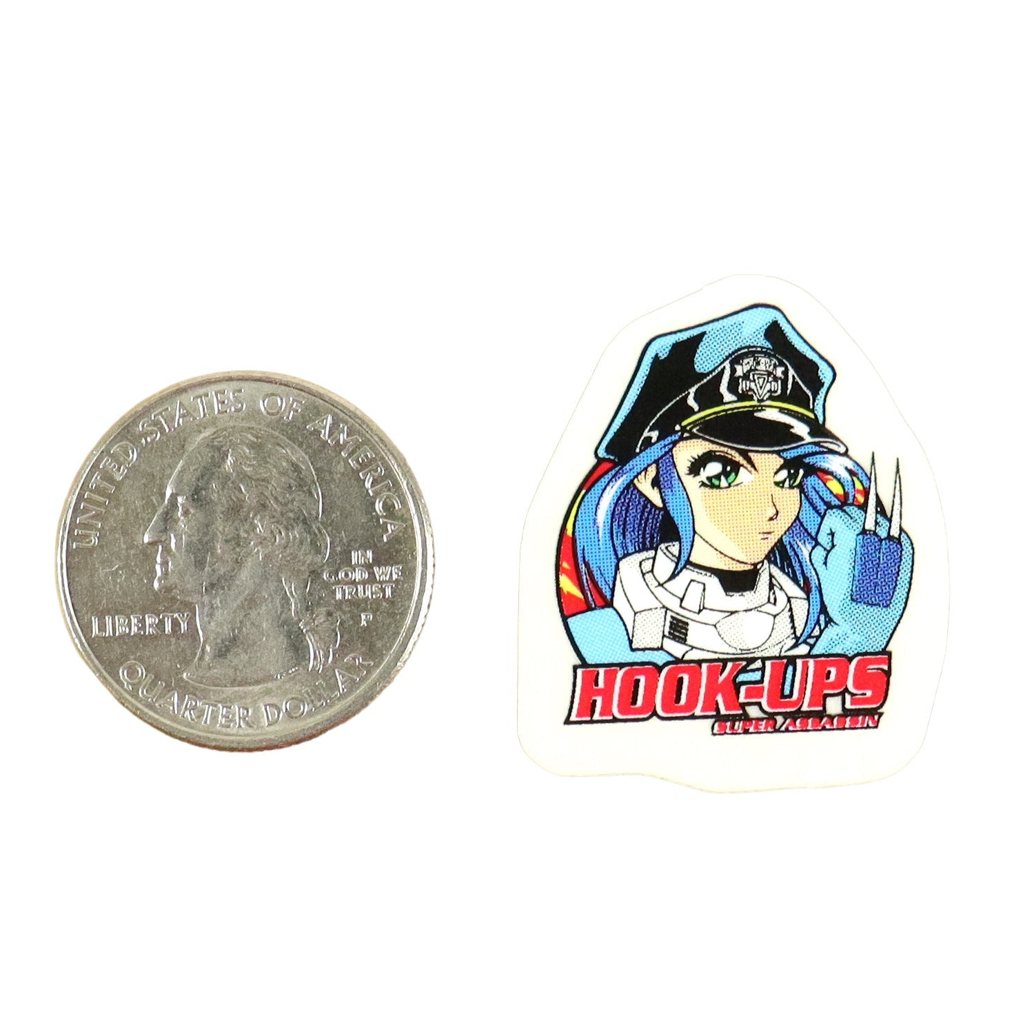 Hook Ups Skateboards Sticker - Mini Size - Super Assassin 1.125" x 1.25"