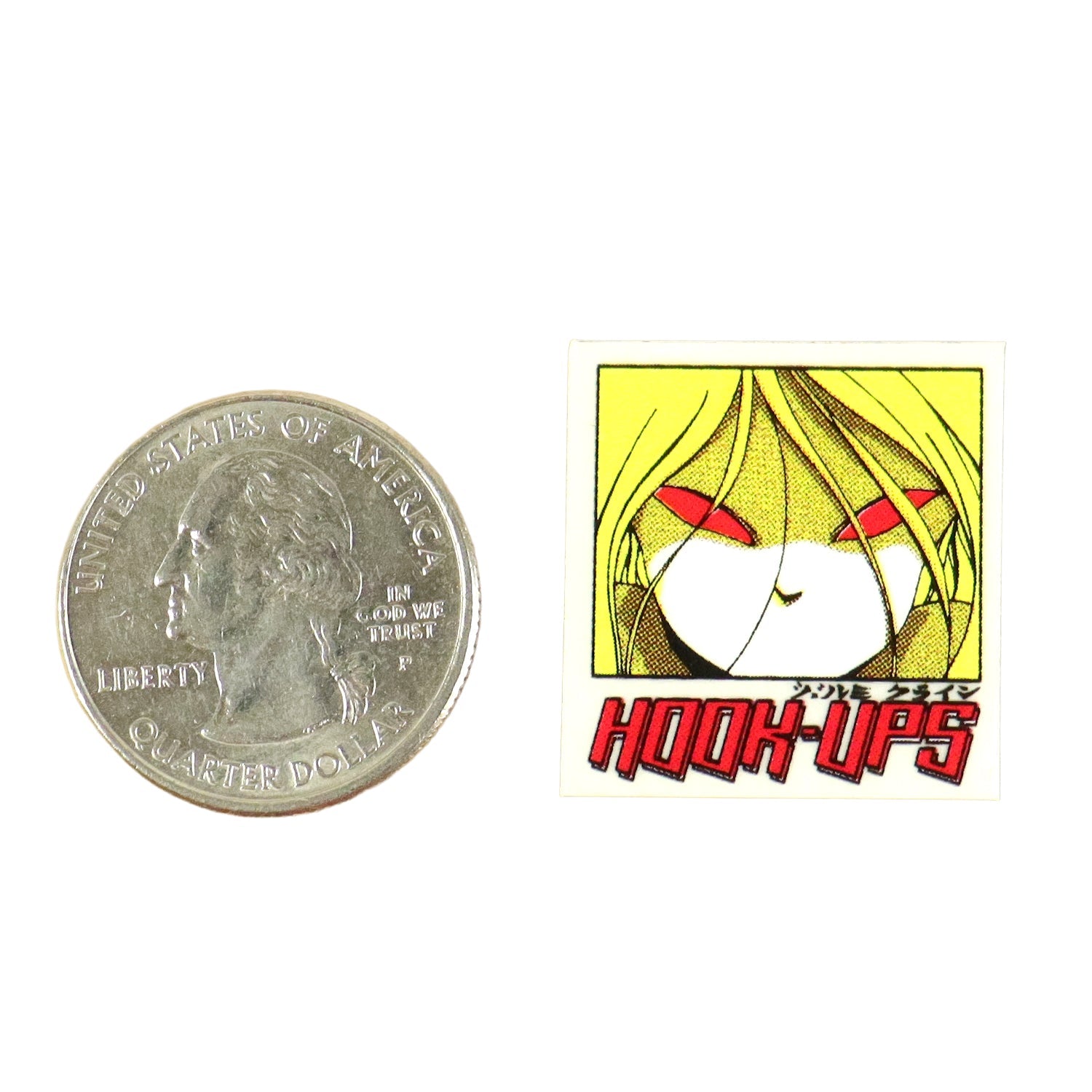Hook Ups Skateboards Sticker - Mini Size - Red Eyes .9"  x 1"