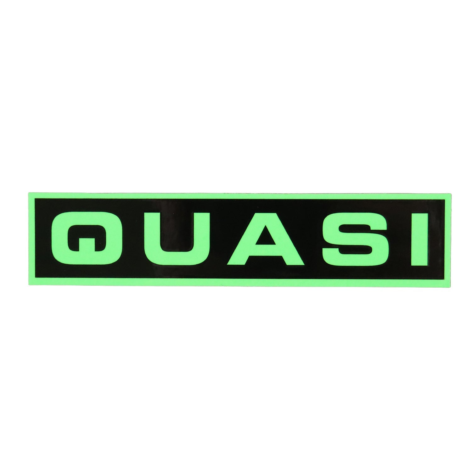 Quasi Skateboards Sticker Logo Rectangle Black/Green 6" x 1.25"