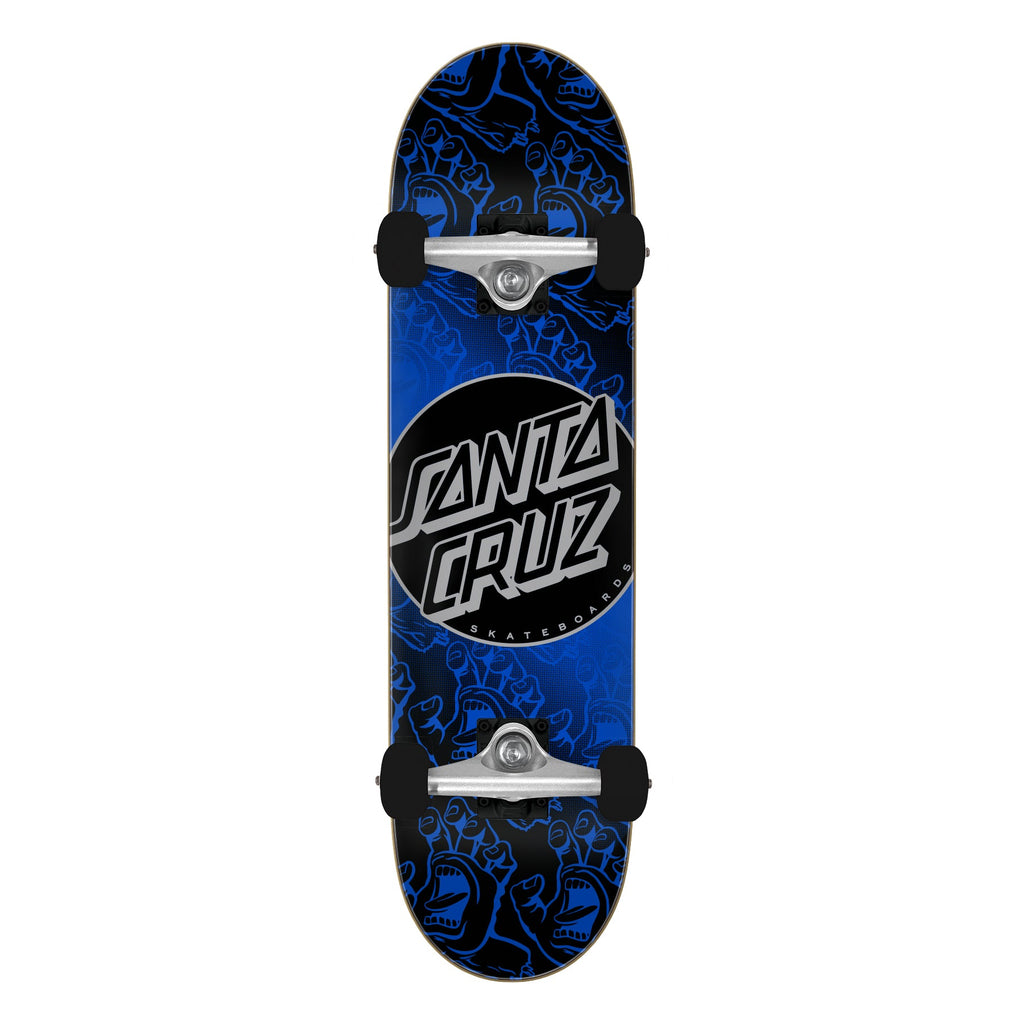 Santa Cruz Skateboard Complete Other Dot Hands Black/Blue 8.25" x 31.5"