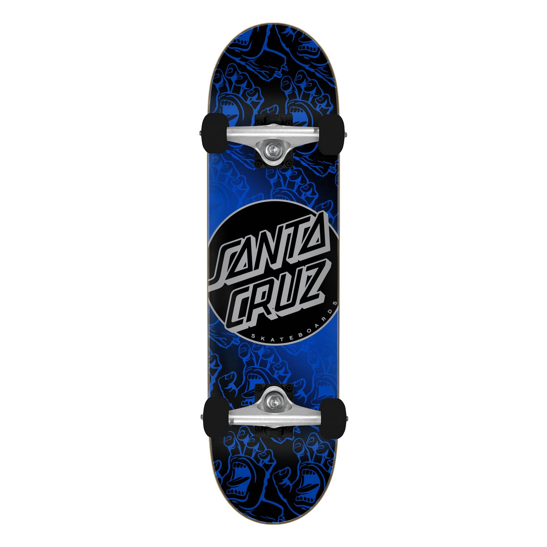 Santa Cruz Skateboard Complete Other Dot Hands Black/Blue 8.25" x 31.5"