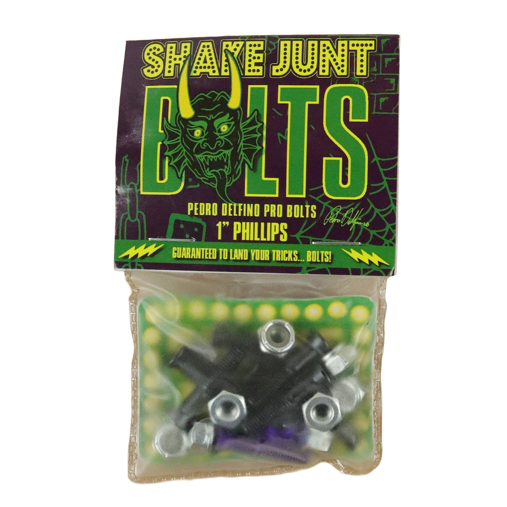 Shake Junt Skateboard Hardware Pedro Delfino Phillips 1" Black/Purple