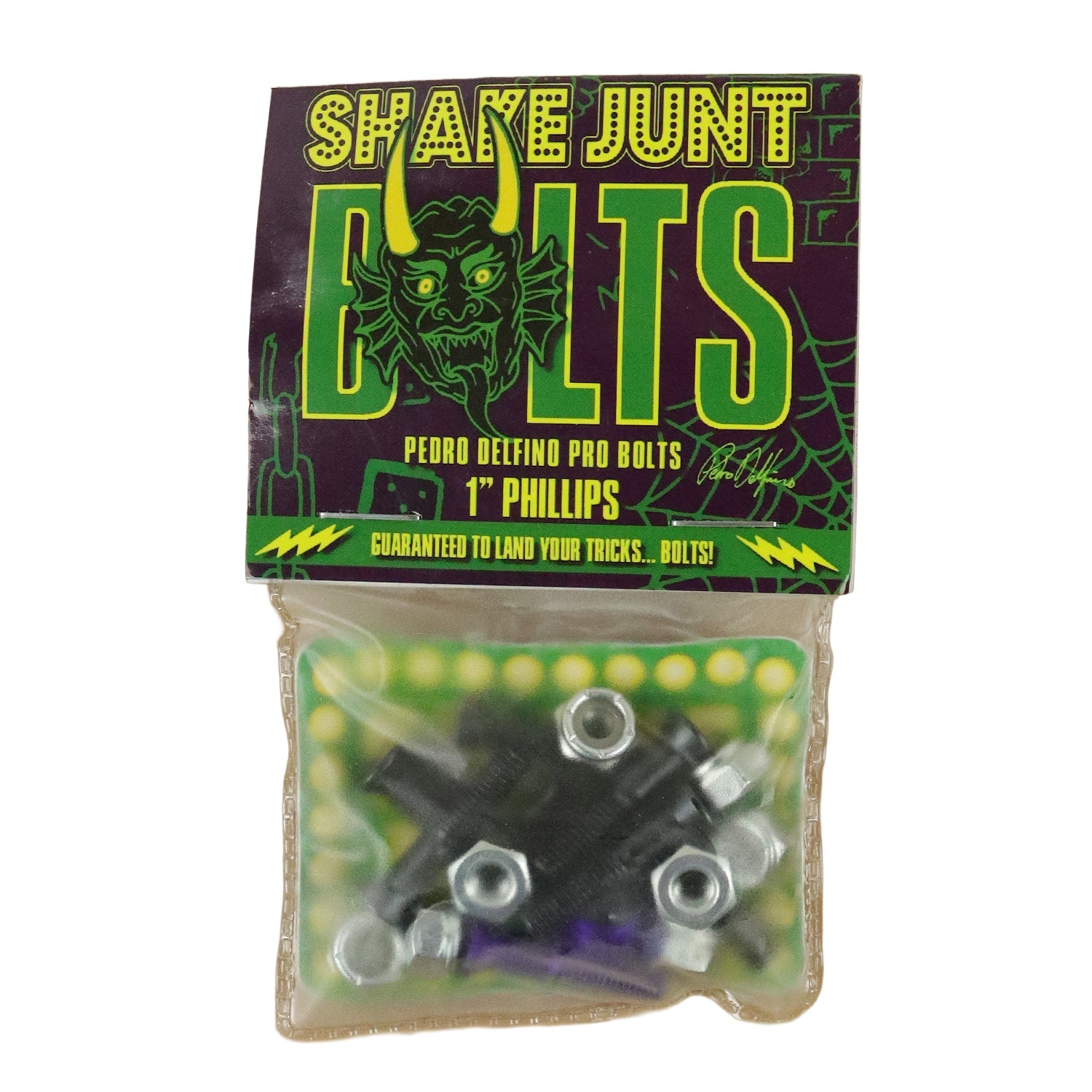 Shake Junt Skateboard Hardware Pedro Delfino Phillips 1" Black/Purple
