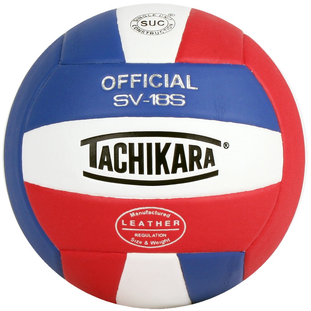 Tachikara Institutional QualityComposite Leather Volleyball,Royal-White