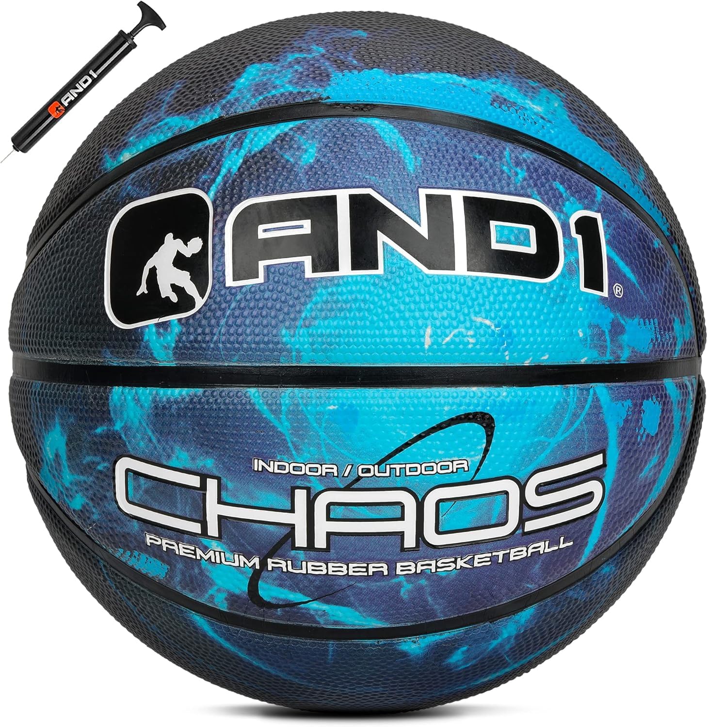AND1 Rubber Basketball:Official Regulation Size 7 (29.5inches) - Deep ChannelConstruction Streetball, Madefor Indoor Outdoor BasketballGames