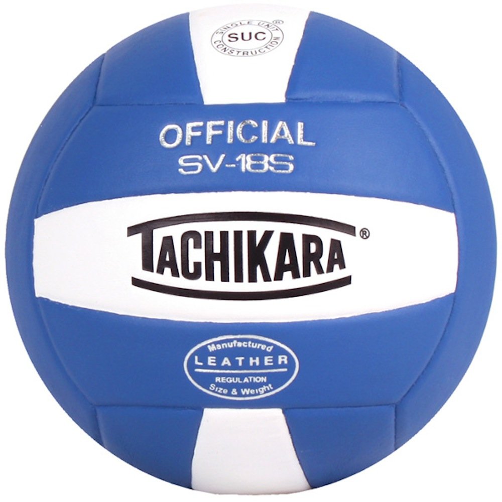 Tachikara Institutional QualityComposite Leather Volleyball,Royal-White