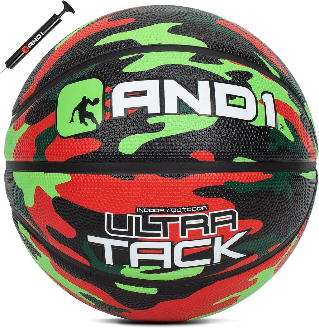 AND1 Rubber Basketball:Official Regulation Size 7 (29.5inches) - Deep ChannelConstruction Streetball, Madefor Indoor Outdoor BasketballGames