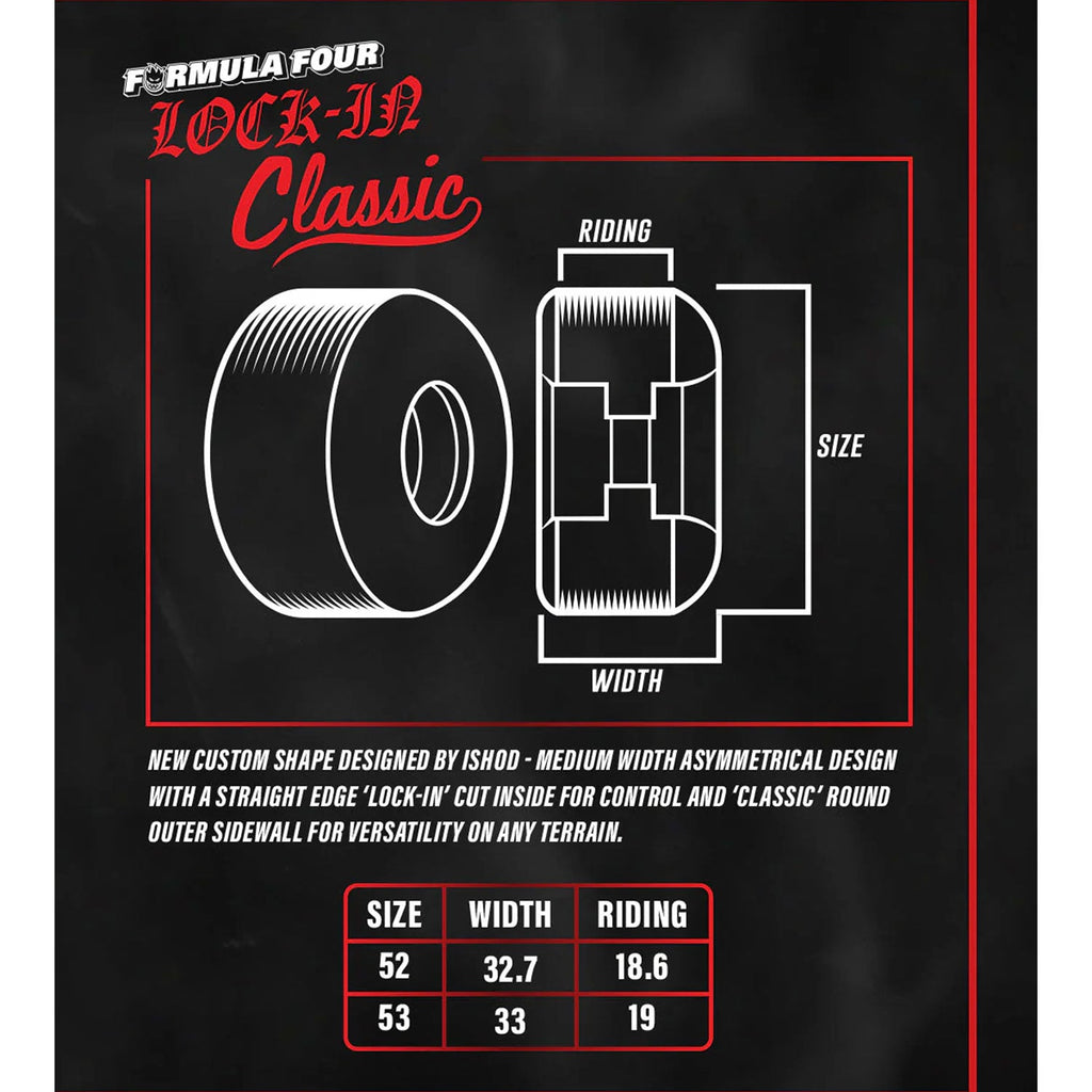 Spitfire Skateboard Wheels 53mm F4 93A Ishod Lock-In Classic Natural