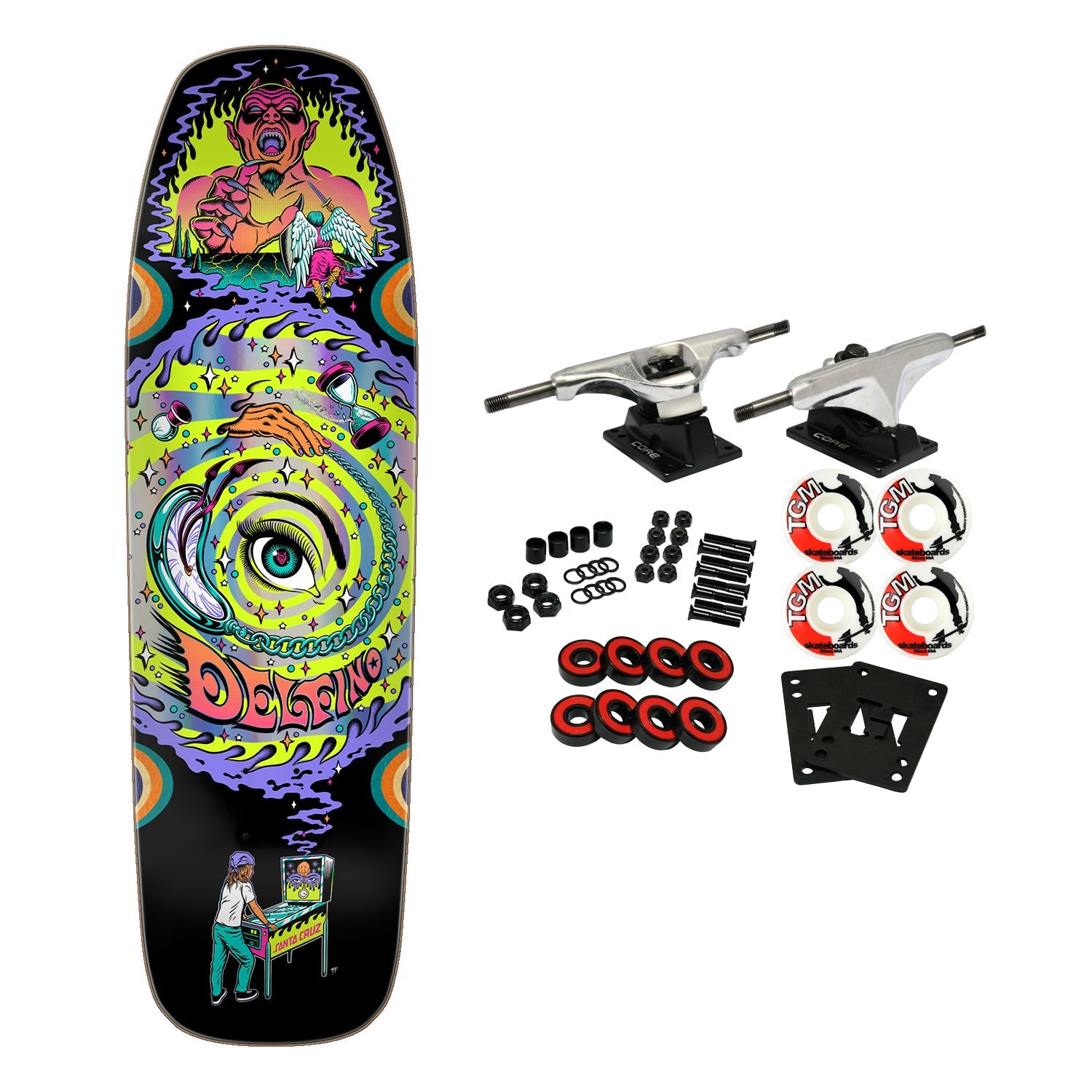 Santa Cruz Skateboard Complete Delfino Pinball Vision 9.14" x 31.5"